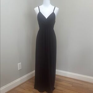 New Directions Dark Chocolate Brown Maxi Dress with Spaghetti Straps